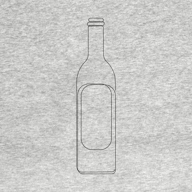 One Line Wine Bottle by addillum